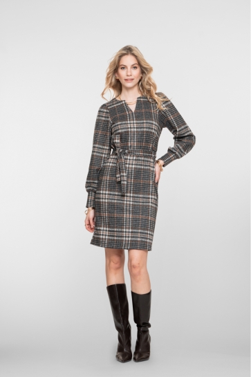 Geisha Jurk JURK MET BLOKPATROON 57577 20 GREY/BROWN