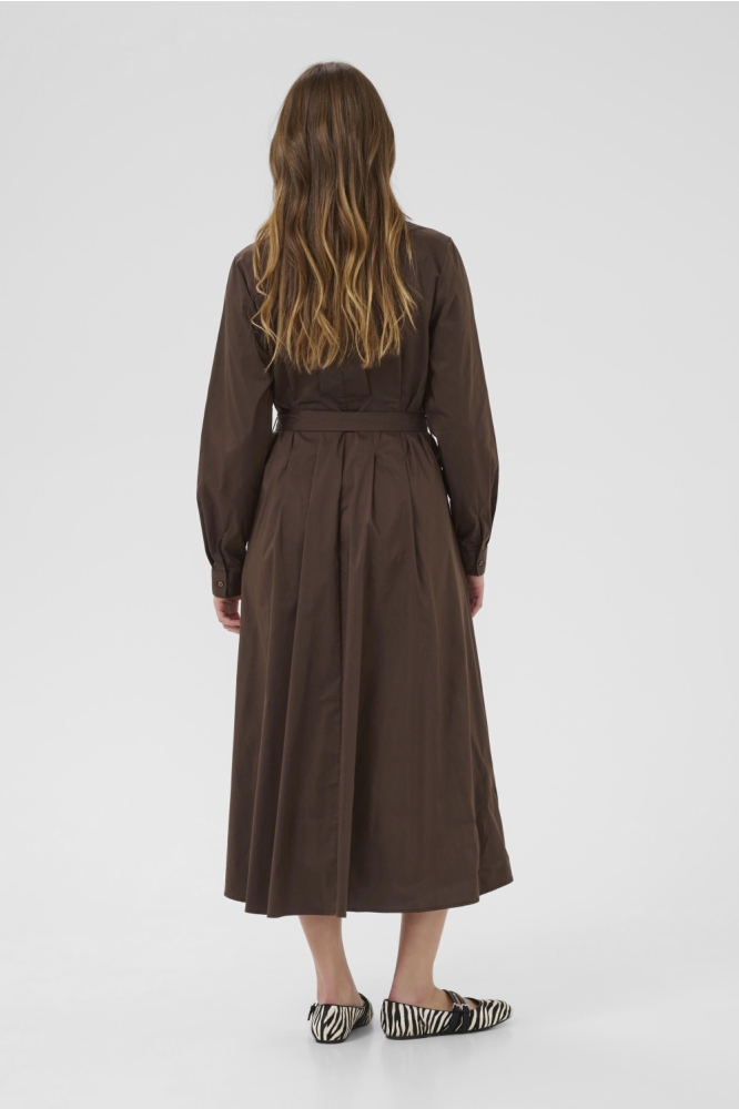Culture bruine dames jurk | Model achteraanzicht