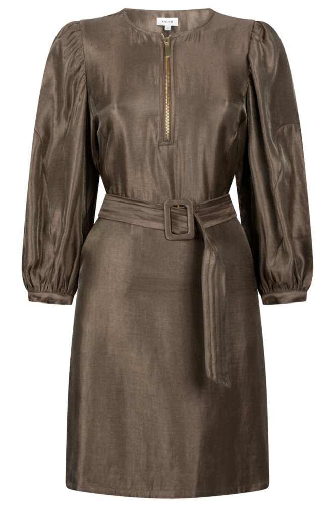 Aaiko taupe dames jurk | Vooraanzicht