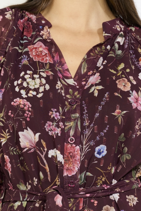LolaLiza bordeaux dames jurk | Close up