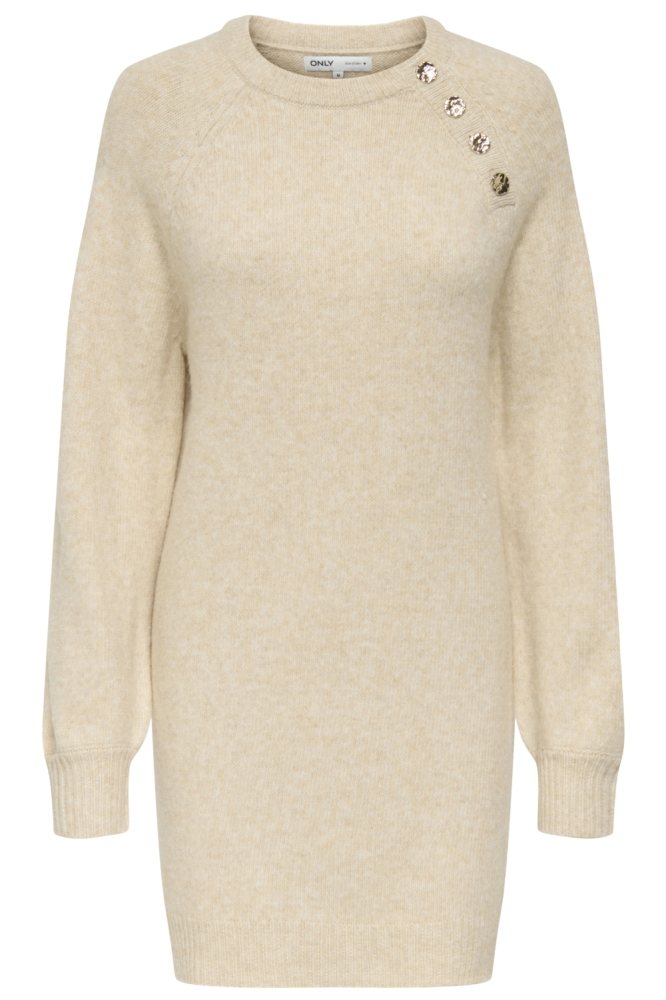 Only beige dames jurk | Vooraanzicht