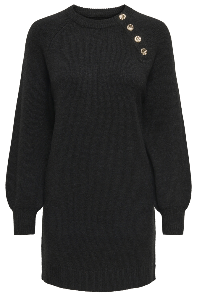 Only zwarte dames jurk | Vooraanzicht