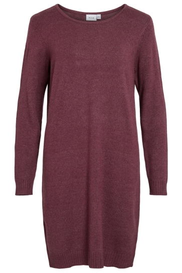 Vila VIRIL L/S KNIT DRESS - NOOS 14042768 Fig Melange