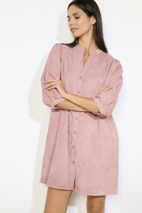 LolaLiza roze dames jurk | Model vooraanzicht