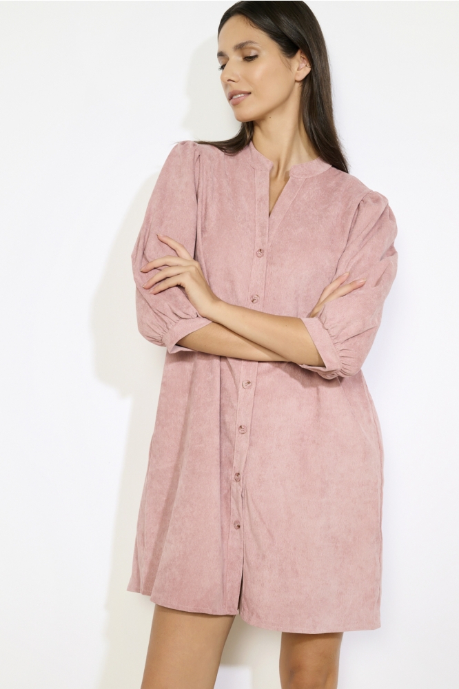 LolaLiza roze dames jurk | Model vooraanzicht