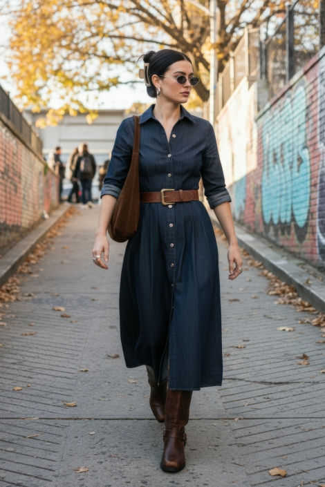 Hype Drop blauwe dames jurk | Sfeerbeeld, In situatie