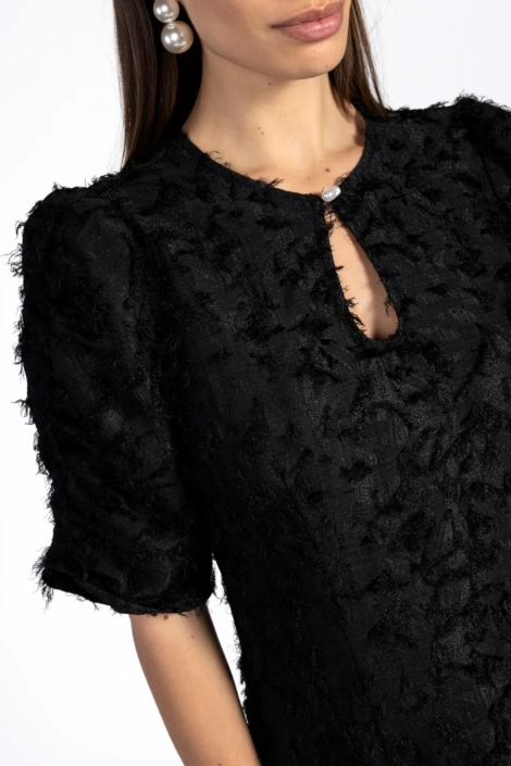 Aaiko zwarte dames jurk | Close up