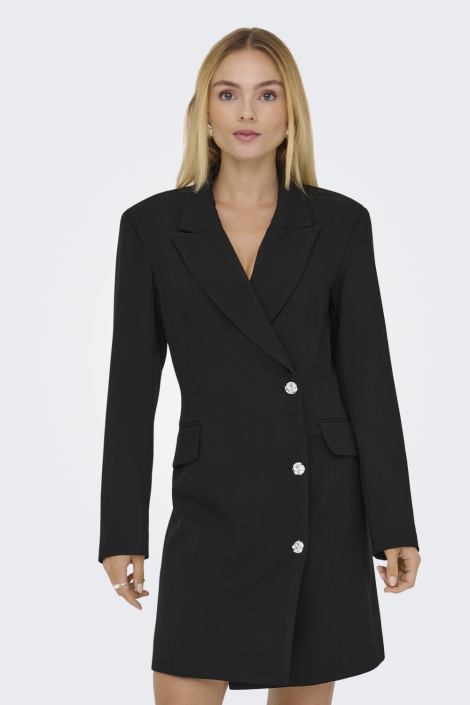 Jacqueline de Yong zwarte dames jurk | Model vooraanzicht