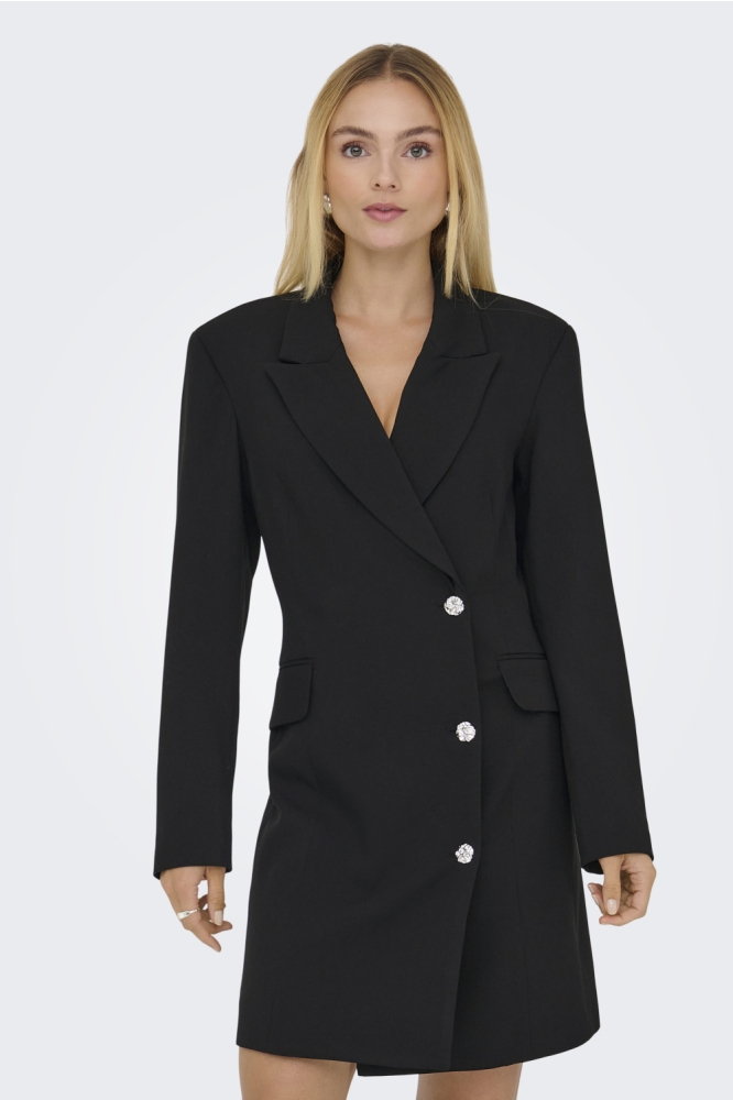 Jacqueline de Yong zwarte dames jurk | Model vooraanzicht