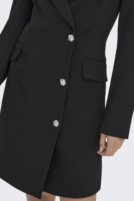 Jacqueline de Yong zwarte dames jurk | Close up