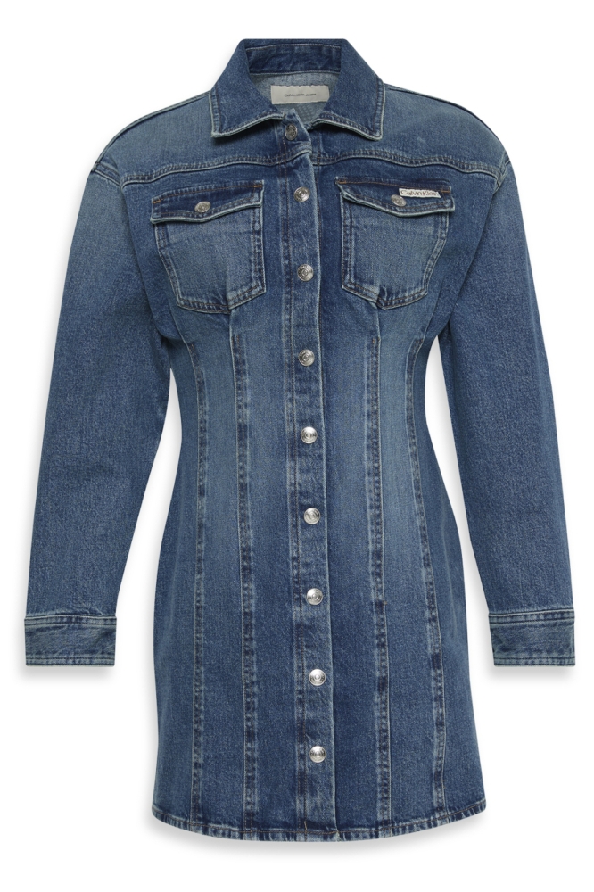 Calvin Klein blauwe dames jurk | Vooraanzicht