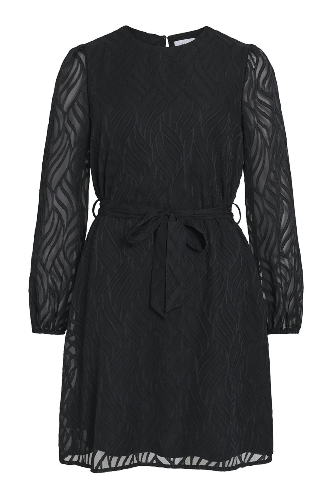 Vila zwarte dames jurk | Vooraanzicht