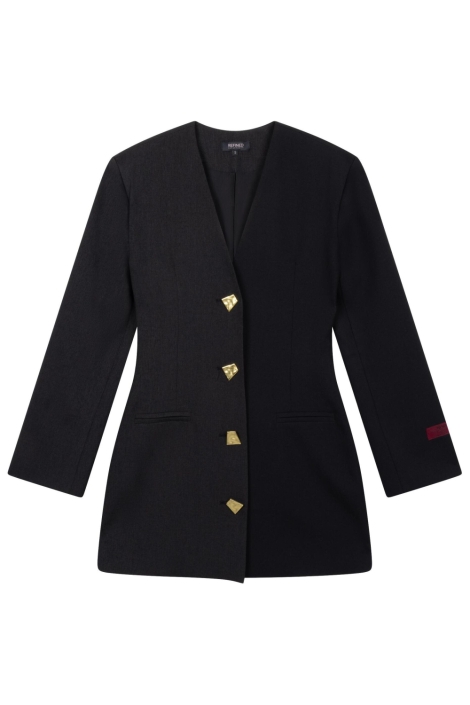 Refined Department zwarte dames jurk | Vooraanzicht