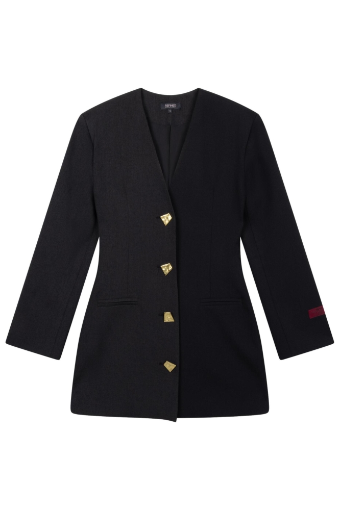 Refined Department zwarte dames jurk | Vooraanzicht