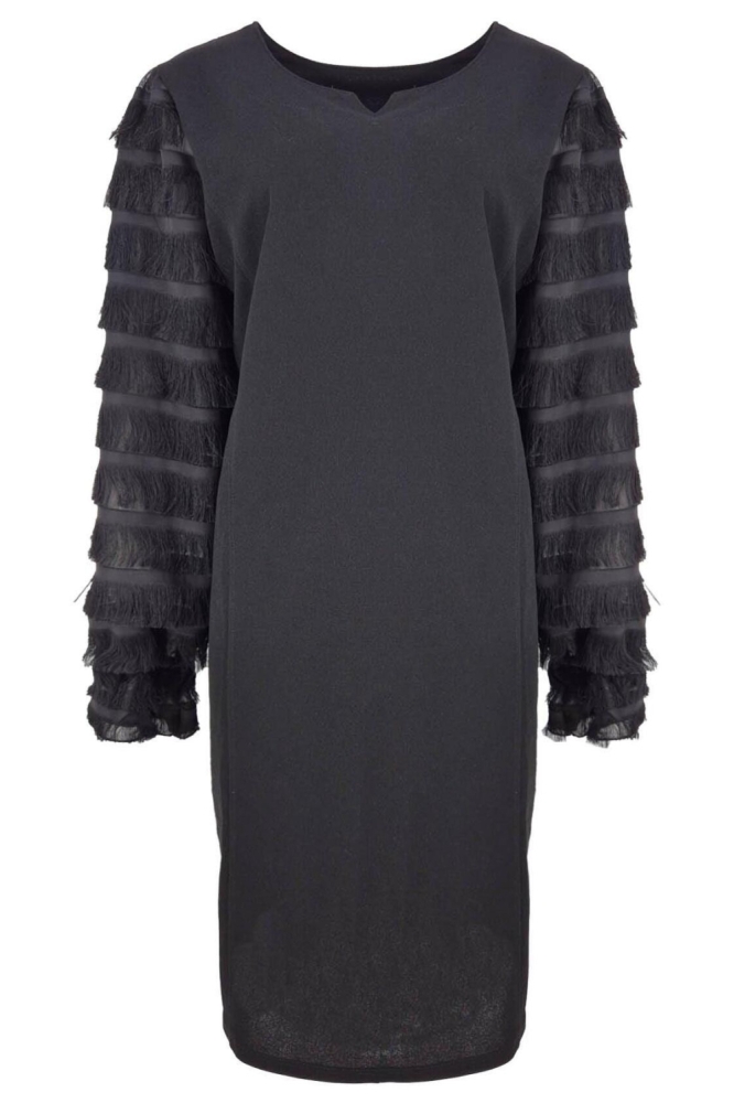 FOS Amsterdam zwarte dames jurk | Vooraanzicht