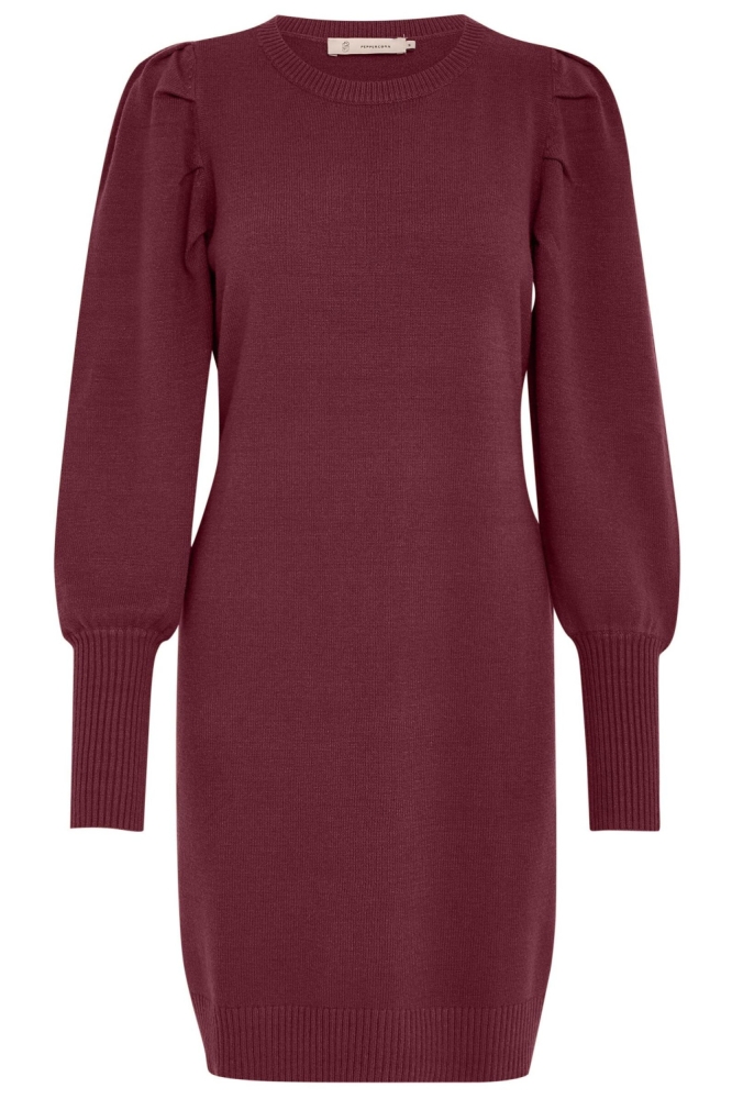 Peppercorn bordeaux dames jurk | Vooraanzicht