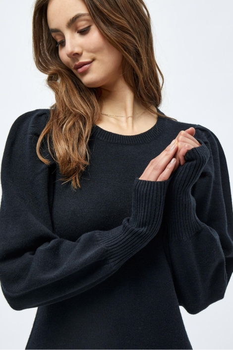 Peppercorn zwarte dames jurk | Close up