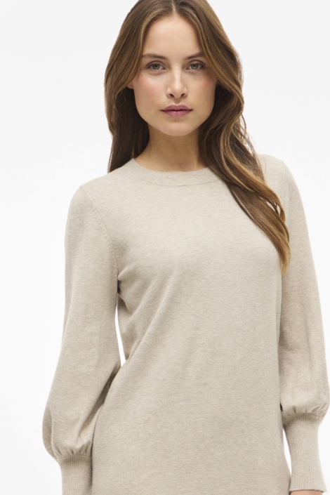 Vila beige dames jurk | Close up