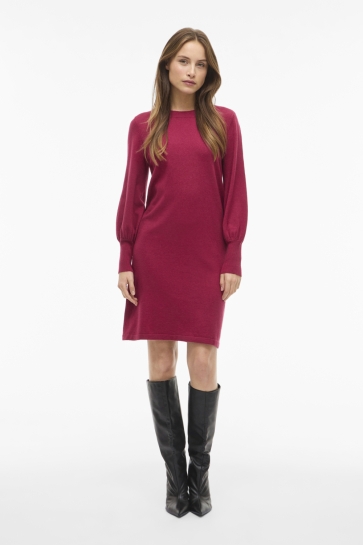 Vila VIKERRY O-NECK KNIT DRESS - NOOS 14110188 Anemone