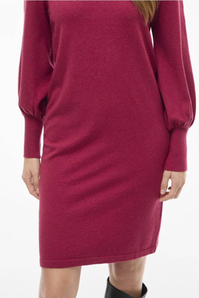 Vila bordeaux dames jurk | Close up
