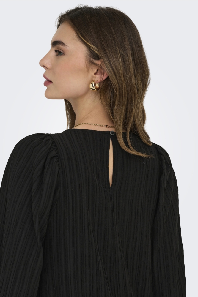 Jacqueline de Yong zwarte dames jurk | Close up