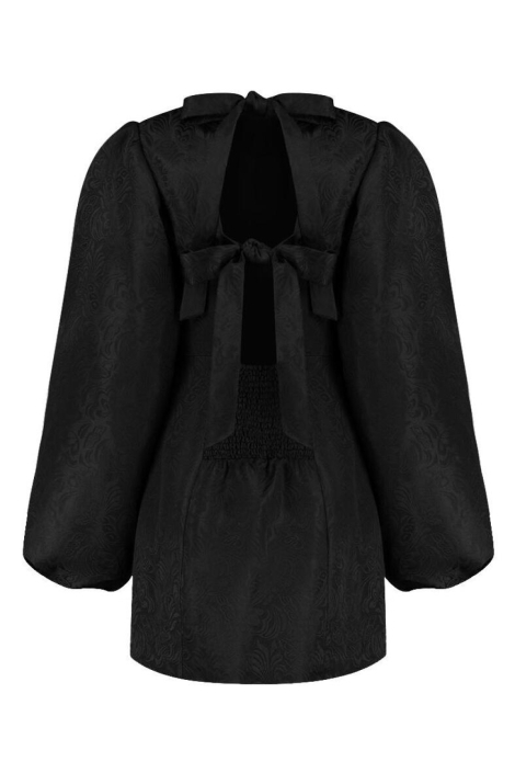 Harper & Yve zwarte dames jurk | Achteraanzicht