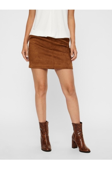 Vero Moda VMDONNADINA FAUX SUEDE SHORT SKIRT 10210430 Cognac