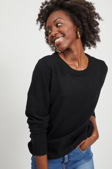 Vila Trui VIRIL O-NECK L/S KNIT TOP - NOOS 14054177 Black