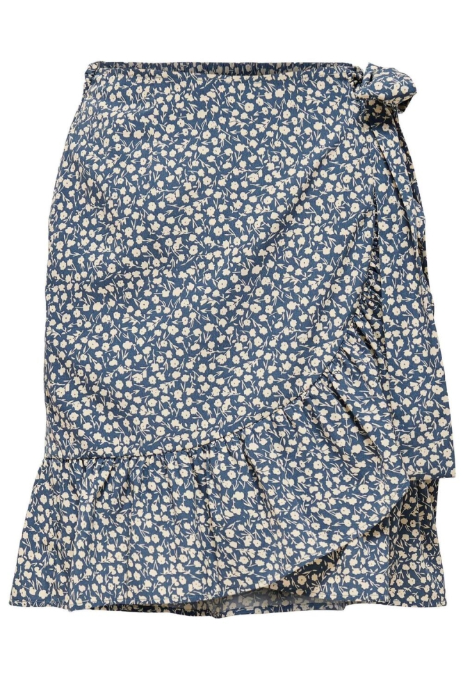 ONLOLIVIA WRAP SKIRT WVN NOOS 15219146 Blue Mirage/TONAL DITS