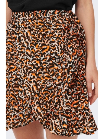 Only Rok ONLJANET FAKE WRAP SKIRT CS PTM 15286430 PERSIMMON ORANG/JOY LEO