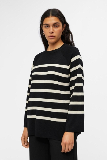 Object Trui OBJESTER LS KNIT TOP NOOS 23040846 Black/Sandshell