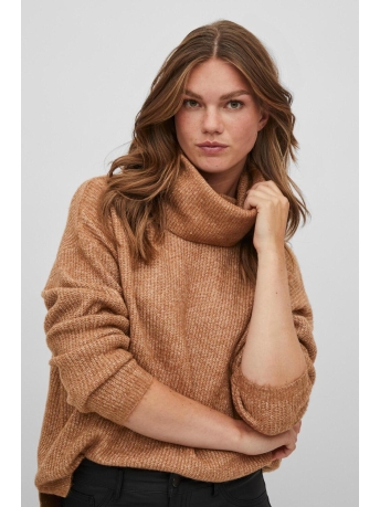 Vila Trui VICILIA ROLLNECK L/S KNIT TOP/SU - 14074314 TOASTED COCONUT/MELANGE