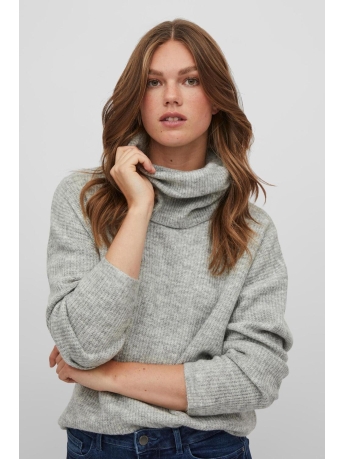 Vila Trui VICILIA ROLLNECK L/S KNIT TOP/SU - 14074314 Light Grey