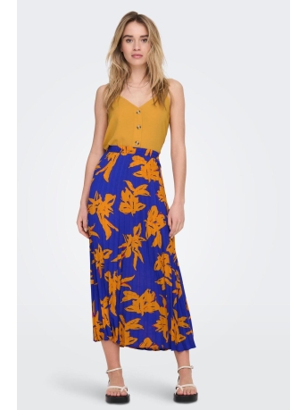 Only Rok ONLALMA LIFE POLY PLISSE SKIRT AOP 15222539 DAZZLING BLUE