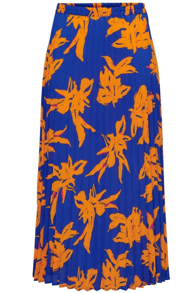 ONLALMA LIFE POLY PLISSE SKIRT AOP 15222539 DAZZLING BLUE/391 Rustic