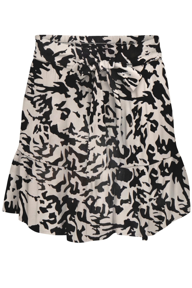 JDYSTARR LIFE TIE MW SKIRT WVN 15290661 Tapioca/BLACK ABST