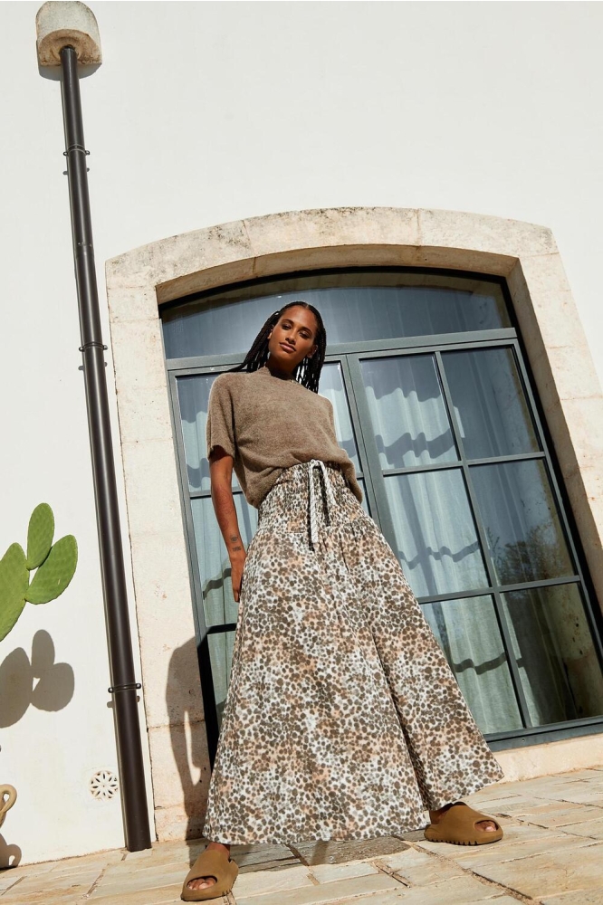 SMOCK SKIRT LEOPARD 20 106 3201 1002 ECRU