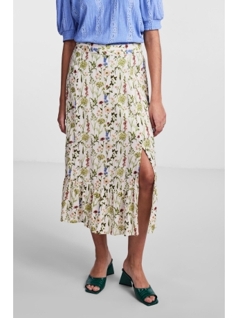 Pieces Rok PCLYDIA HW MIDI SKIRT 17139630 ECRU/FLOWER