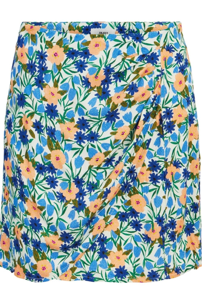 OBJHIROMI HW MINI SKIRT 126 23041459 CLOUD DANCER/FLOWERS