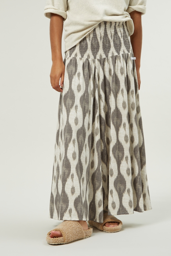 SMOCK SKIRT IKAT 20 106 3202 1002 Ecru