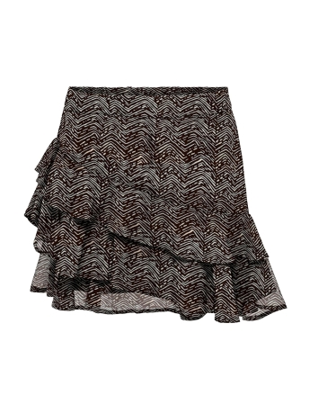 Only Rok ONLSTAR LIFE MALOU LAYERED SKIRT PT 15301974 Black Coffee/Elnore zig