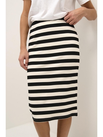 Kaffe Rok ISABELLA JERSEY SKIRT 10507547 104316 Antique White/ Black Stripe