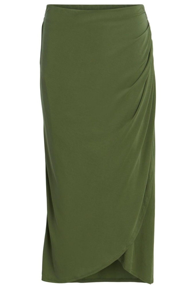 OBJANNIE HW DRAPE SKIRT NOOS 23040619 Vineyard Green
