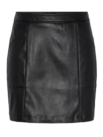Pieces Rok PCSELMA HW PU PENCIL SHORT SKIRT 17143653 BLACK