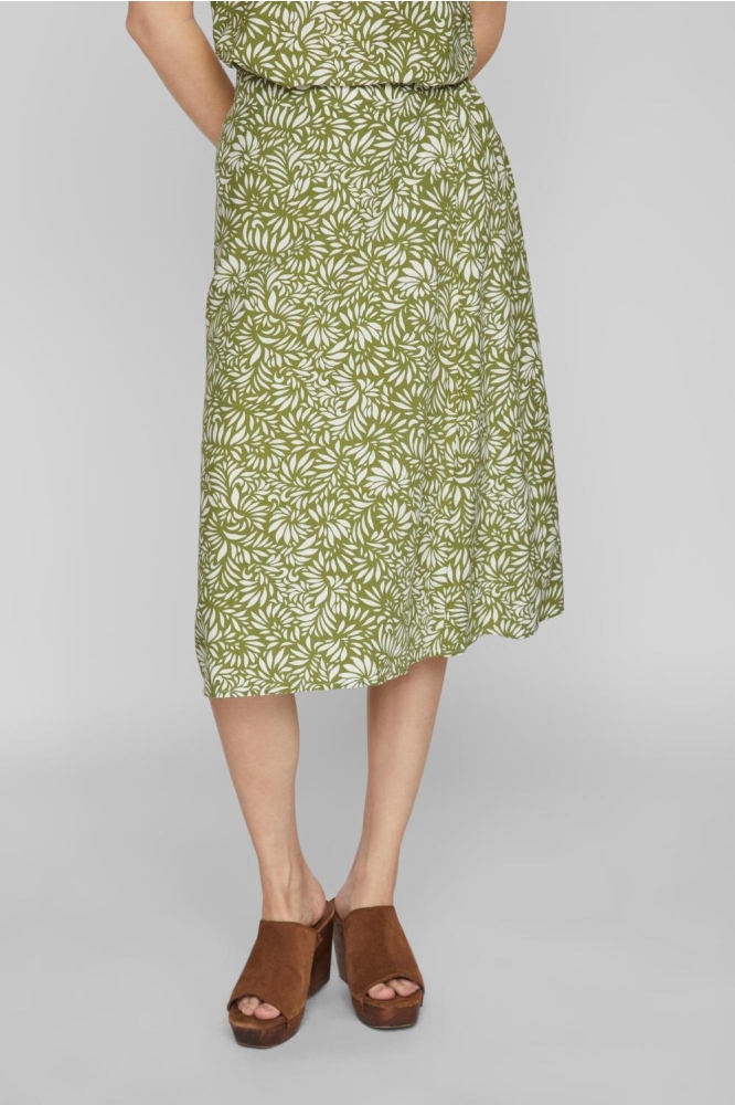 VILISE JANE HW MIDI SKIRT/SU 14086398 CALISTE GREEN/JANE