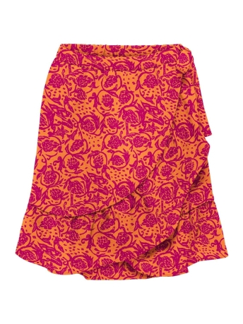 Only Rok ONLNOVA LIFE MERLE SHORT SKIRT AOP 15258352 FLAME ORANGE/429 Maribe