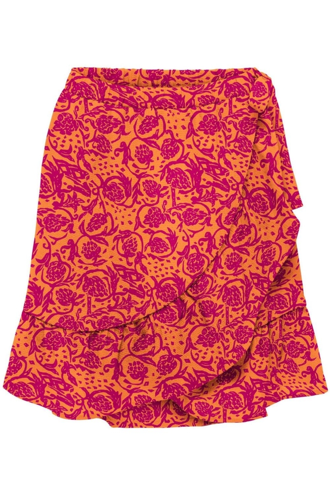 ONLNOVA LIFE MERLE SHORT SKIRT AOP 15258352 FLAME ORANGE/429 Maribe