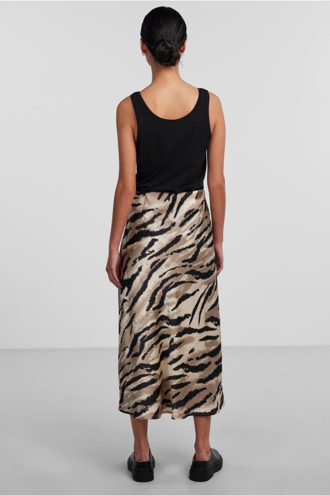 PCFEI HW MIDI SKIRT 17145469 Frosted Almond/Tiger