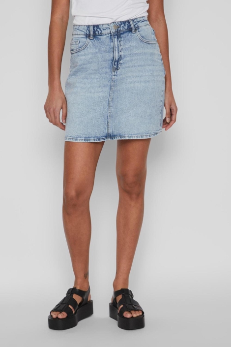 Vila blauwe dames rok | Model vooraanzicht