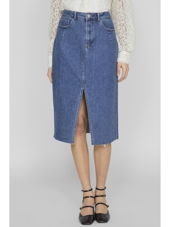 Vila Rok VISOL RW MIDI SLIT DENIM SKIRT/PB 14092091 MEDIUM BLUE DENIM